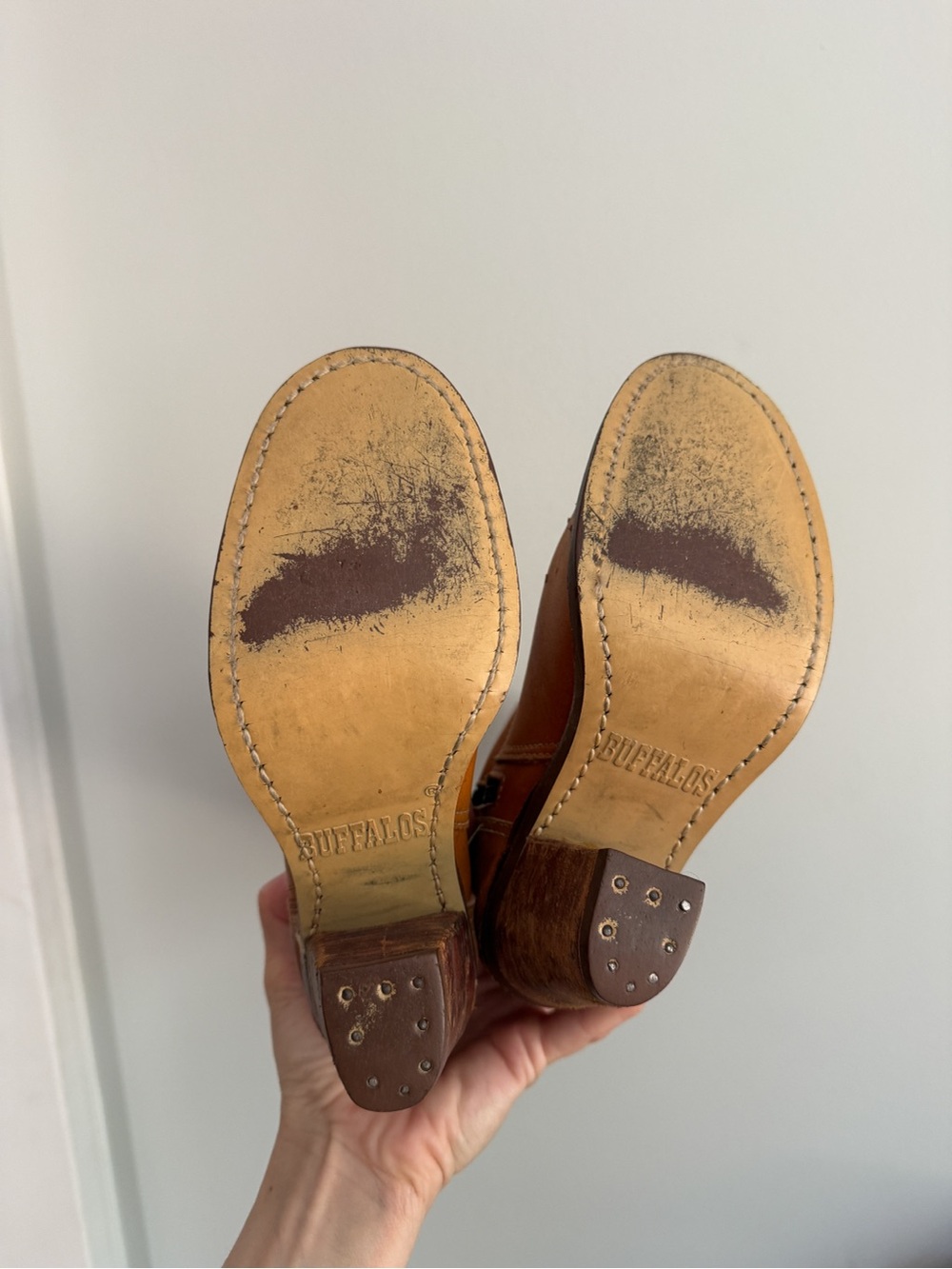 Vintage 70s/80s Buffalos Western Boots Honey Cognac Leather - Picture 7 of 7